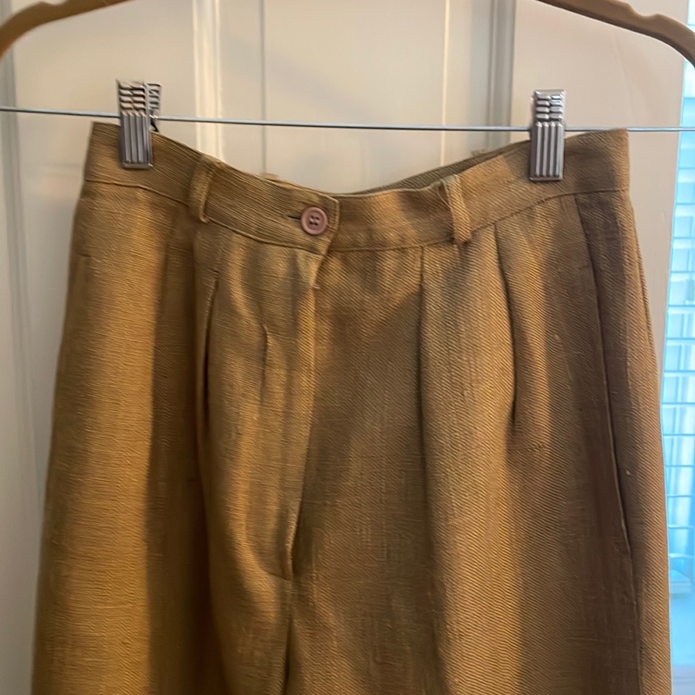 Vintage Anne Klein pleated trousers in woven silk
